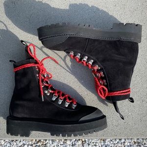 Off-White Suede Hiking Boots
